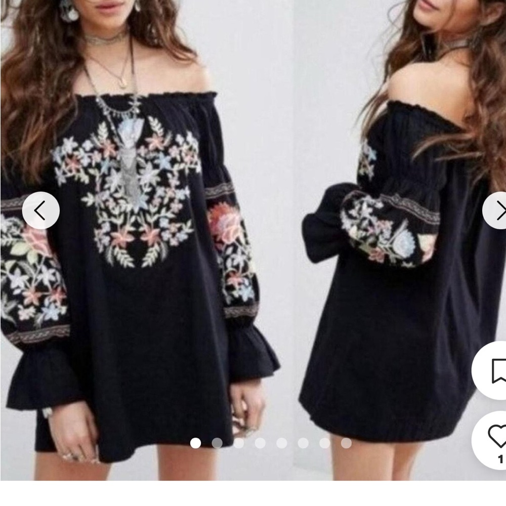 Fleur du Jour mini Dress - Black